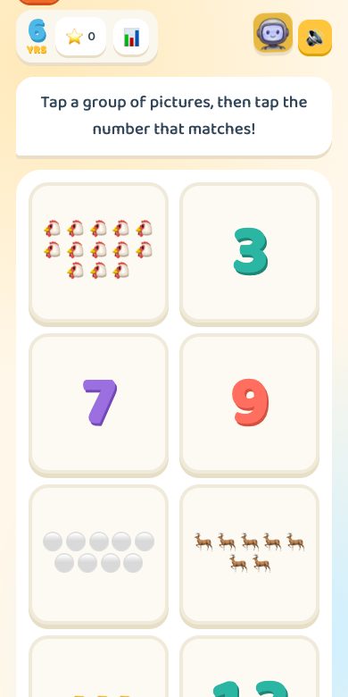 Match the Quantity — Age 6