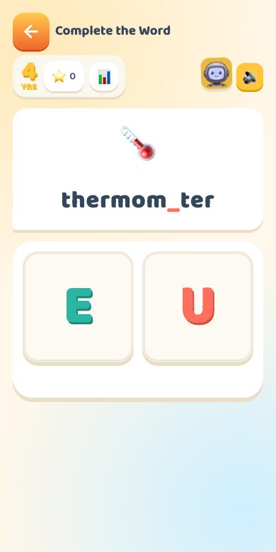 Complete the Word — Age 4
