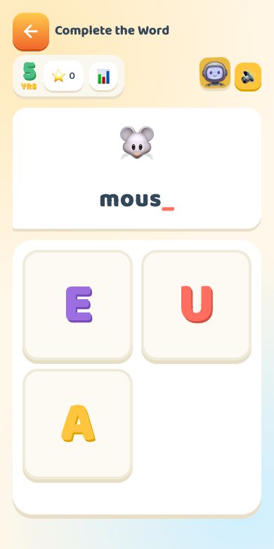 Complete the Word — Age 5