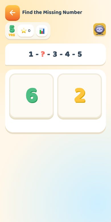 Find the Missing Number — Age 5