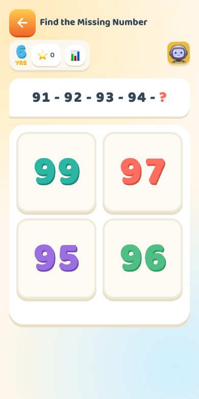 Find the Missing Number — Age 6