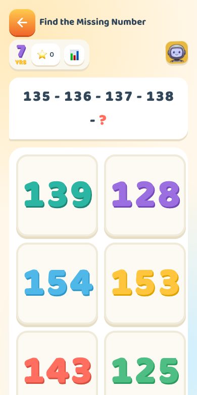 Find the Missing Number — Age 7