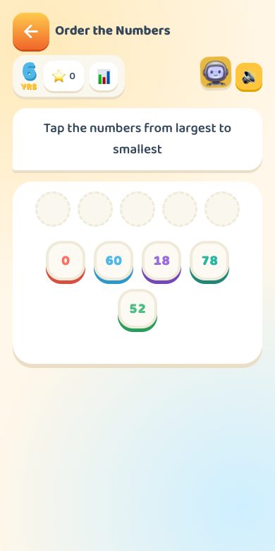 Order the Numbers — Age 6